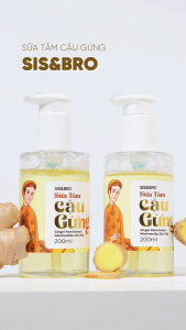 [COMBO 2 CHAI] Sữa Tắm Gừng Ngừa Mụn Lưng Cậu Gừng SIS&BRO 200mlcó Niacinamide và Kẽm PCA