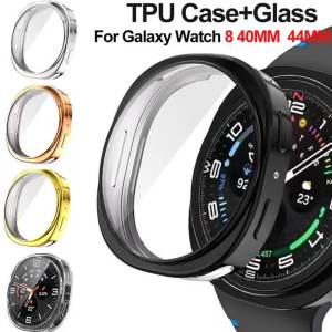 Case for Samsung Galaxy Watch 8 9 40mm 44mm Full Coverage Bumper Soft TPU Protective Case Cover for Galaxy Watch 8 9 Accessories