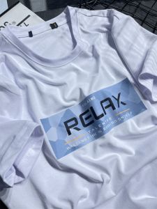 Blue Camouflage Print Short Sleeve T-Shirt for Men Summer Fashion Versatile Pure Color Crewneck Regular Thickness