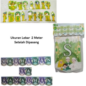 Banner Tulisan Selamat Idul Fitri Lebaran Marhaban ya Ramadhan Eid Mubarak Murah