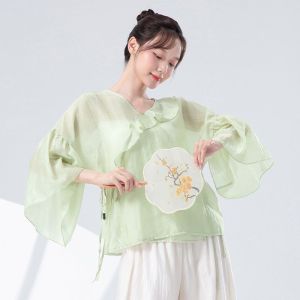 Bộ Đồ Biểu Diễn Khiêu Vũ Cổ Điển Rộng Rãi Thường Ngày Cổ Điển Mới Cho Nữ Cổ Bồng Tay Áo Khiêu Vũ Hiện Đại