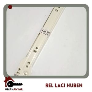 1 PASANG Rel Laci Furniture Elco Huben 25cm - 60cm 250 - 600mm Beige Drawer Slide Roller