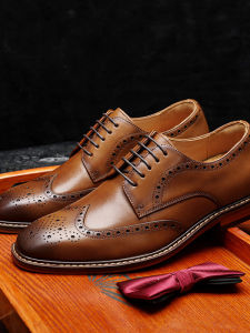 Brogue Derby Leather Dress Shoes