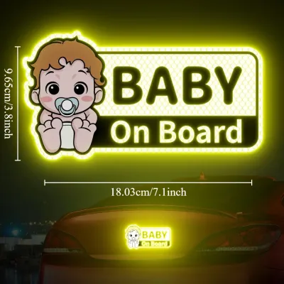 1PC Baby On Board Reflective Safety Warning Signs Car Stickers Waterproof Vinyl Decals Auto Bumper Trunk Body Vehicle Decoration