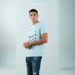 Bombboogie Kaos Pria Slimfit Calsello Baby Blue 12E75B4BB