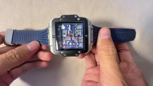 DENVOSI Square Hollow Mechanical Style Watch with Silicone Strap Trendy Mens Wristwatch