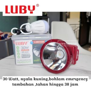 Senter Kepala Luby 30 Watt nyala kuning L-2807/153K Bonus Lampu Emergency