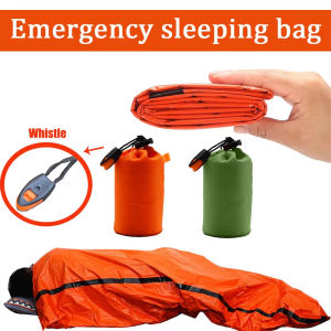 1pc Portable Waterproof Emergency Survival Sleeping Bag Outdoor Edc Camping Gear Thermal Sack First Aid Rescue Kit Mylar Blanket