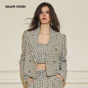 Luxury Trendy Tweed Breath Fashion Suit with Houndstooth