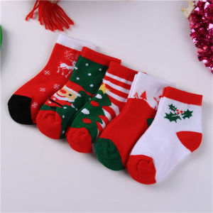 5Pairs/lot Children Christmas Socks For Boys Girls Autumn Winter Cotton High Quality New Year Gift Socks Kids Socks 1-12 Years