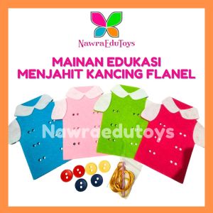 Mainan edukasi set belajar MENJAHIT KANCING FLANEL anak mainan / montessori play