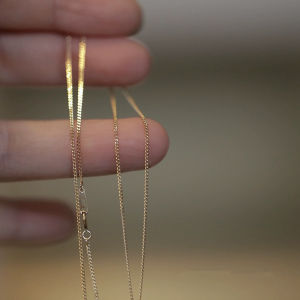 Elegant Adjustable 14K Gold Plated 925 Silver Classic Side Clavicle Chain Necklace for Women Shiny Fashionable Korean Style Jewelry