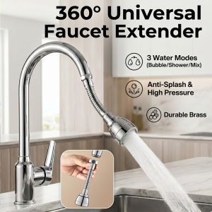 Kitchen Faucet Extender 360 Rotatable Water Tap Aerator Splash Proof Nozzle 3Modes Universal Flexible Hose Matibay Brass