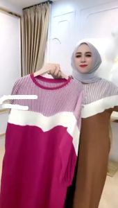 Gamis Jumbo Terbaru Tasya Dres Bahan Knit Premium M L XL XXL 3XL Dress Wanita Lengan Panjang Viral