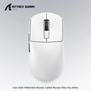 ATTACK SHARK | Chuột Chơi Game Không Dây ATTACK SHARK R6 8K Cảm Biến PAW3950MAX 42K DPI Công Tắc Quang Học OMRON Siêu Nhẹ Dành Cho FPS/MOBA
