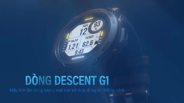 Đồng Hồ Thông Minh Garmin Descent G1 Dive Computer (Storm Grey/Powder Grey/Black/Hurricane Blue) - Hàng Chính Hãng
