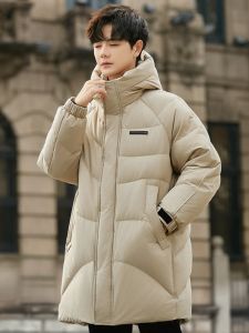 Thickened down Jacket 200g Filling Northeast Style Mens Mid-Length Winter Coat for under 40 Degrees Cold Resistant Outerwear