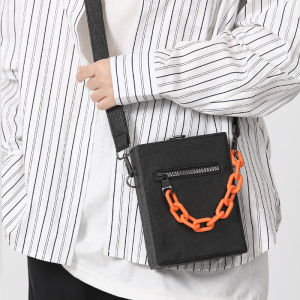 ทันสมัย กระเป๋าสะพายไหล่ Hardshell สไตล์สตรีทสําหรับผู้ชาย ลำลอง กระเป๋าสะพายข้างสําหรับเยาวชนพร้อม ซิป ปิดสีบริสุทธิ์