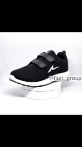 FIURI - Ando - PINO VIANY VELCRO 29-40 Hitam Putih - Sepatu Kets Pria - Sneakers Pria - Sepatu Olahraga Sport Pria - Sepatu Casual - Sepatu Jogging Lari Fitness Gym Senam Pria - Sepatu Anak Laki-Laki Cowok - Sepatu Sekolah Bertali SD SMP SMA