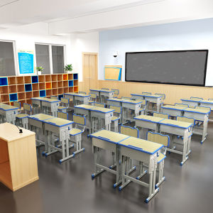 Study Table With Chair Metal Blue/Pink/Grey Adjustable Height Desk And Chair Set For Bedroom School Study Table For Kids
