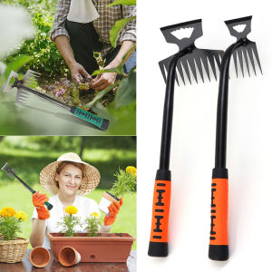 Garden Weeder Loosening Soil Digging Tools 4/11 Rake Manual Weed Grass Rooting Shovel  Manual Plough Rake Triangle Small Tip Hoe