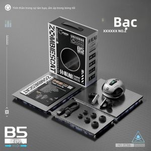 Tai Nghe Không Dây Zombiescat B5 TWS Bluetooth 5.4 Với Chức Năng Khử Tiếng Ồn Chủ Động ANC -48dB Âm Thanh Nổi HiFi 4 Mic Chống Nước