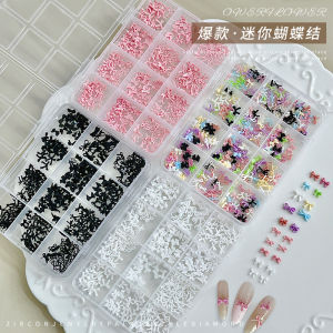 MIX Solid Color Resin Bowknots Nail Art Decoration 3D Mini Bows Ribbon Nail Charms Decoration DIY Manicure Accessories