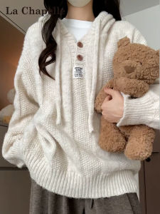 La Chapelle | Áo Sweater Dày Mềm Oversized Có Cổ Trắng