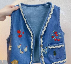 KYII Children clothes girl autumn coat baby Korean fashion Denim Coat kyii0159