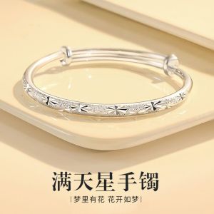 🔥品质 现货🔥✹✖○ 今曰【买一送三】正品999银满天星手镯纯银学生手链妈妈女友礼物/Today [Buy one get three free] Genuine 999 silver babys breath bracelet sterling silver student bracelet mother and girlfriend gift