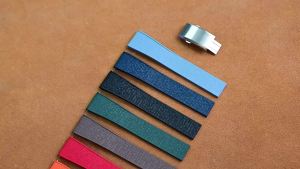 Cut to Size Fluoro Rubber Watch Strap 18/19/20/21/22mm Mosaic FKM Deployment Buckle Universal Flat End Replace Band Bracelet