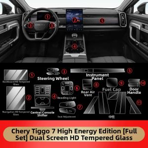 Protective Tempered Glass Screen Protector for Chery Tiggo 7 High Performance Edition Central Control Panel