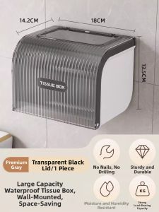 MEIZHUFU | Waterproof Wall Mounted Toilet Paper Holder No Drill