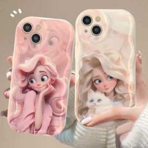 Lovely princess girl Compatible for IPhone 15 Plus 11 14 13 12 15 Pro Max XR X XS Max 15 7Plus 8plus Soft Case