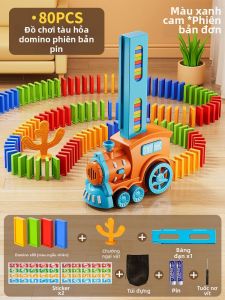BABYSHOME | Đồ chơi xếp hình domino BABYSHOME tàu hỏa mini điện tử cho bé trai và bé gái từ 3 đến 6 tuổi