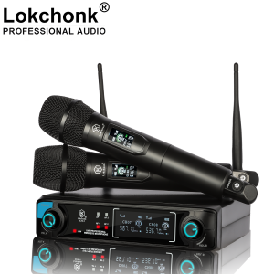 GLXD-2 Pro Dual channels wireless microphone System UHF Fixed Frequency Handheld Mics For Karaoke Party  Church Performance Band
