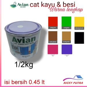 Avian cat kayu dan besi isi 1/2 kg warna lengkap cat minyak COD