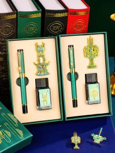 New Metal Pen Ink Cartridge Fridge Magnet Badge Cultural Creative Gift High Aesthetic Retro Gift Box European Style Writing Tool