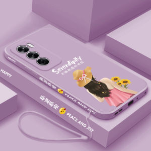 Oppo Reno12 pro Liquid Silicone Case Womens Style Full Lens Protection Soft Shell Anti-Fall Creative Protection Cover for 5G Phone