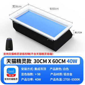 Smart Third Generation Kitchen Main Bedroom Hallway Sky Blue Light Integrated Simulation Sunlight Ceiling Lamp with Alexa Control