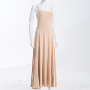 Painted One Nt808 Polo Strap Dance Dress Modern Dance Dress Performance Show One-Piece Dress Solid Color Sleeveless Dress