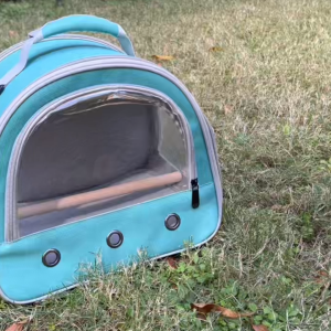 Single-shoulder Carrier for Parrot bag，bird travel cage，Lightweight and portable it boasts a transparent front window transparent breathable side windows a mesh storage pocket on the back and a foldable structure perfect for small parrots.