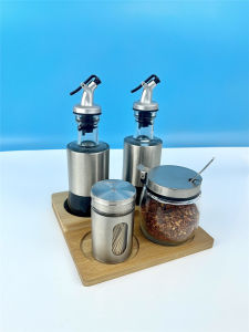 Small Capacity Glass Seasoning Bottle Set for Restaurant And Hotel Desktop Soy Sauce Vinegar Pot Pepper Jar Storage Combination