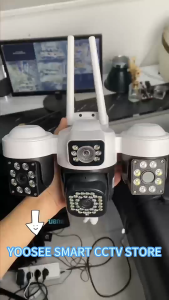 Yoosee กล้องวงจรปิด 360 wifi กล้องวงจรปิด 3เลนส์ ซูมได้ไกล10เท่า Cctv ความคมชัด4K กลางคืนภาพเป็นสี พูดโต้ตอบได้ IP67กันน้ํา ระบบการแจ้งเตือน กล้องวงจรปิดติดตามความเคลื่อนไหว