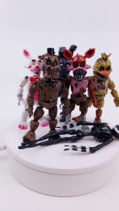 6Pcs/Set Action Figure Fnaf Five Night At Freddy Fazbear Bonie Foxy Montgomery Glamrock Topper Cake