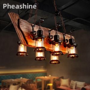 Pheashine | Loft Industrial Retro Nostalgic Wood Art Decor Pendant Light