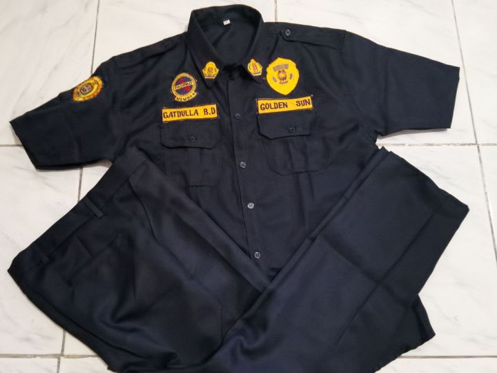 SECURITY GUARD SET UNIFORM W/ PATCHES (SOSIA, PADPAO, NAME, AGENCY NAME ...