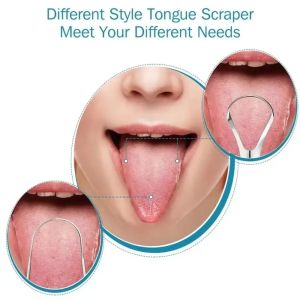 Tongue Coating Cleaning Stainless Steel Tongue Scraper Halitosis Cleaning Tongue Coating Oral Tool Portable Travel Household