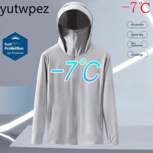 Ice Silk Men Outdoor Breathable Sun Protection Clothing UV Protection Cool Feeling Lightweight Outdoor Fishing Sunscreen Jacket