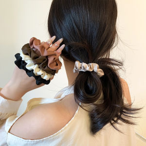 Elegant Simple Silk Hair Ties for Women Durable Hair Bands Hair Bands with Leather Covers Fashionable Hair Accessories
